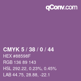 カラーコード: CMYK 5 / 38 / 0 / 44 | qconv.com