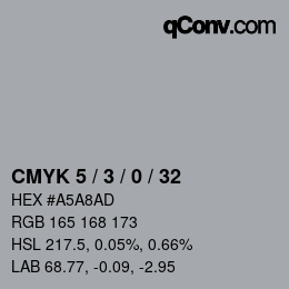 Color code: CMYK 5 / 3 / 0 / 32 | qconv.com