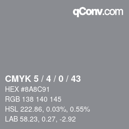 Color code: CMYK 5 / 4 / 0 / 43 | qconv.com