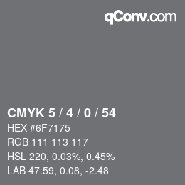 Color code: CMYK 5 / 4 / 0 / 54 | qconv.com