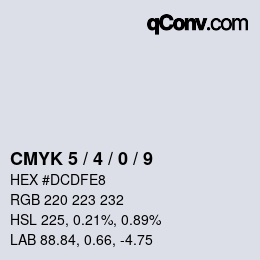 カラーコード: CMYK 5 / 4 / 0 / 9 | qconv.com