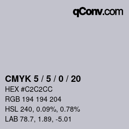 颜色代码: CMYK 5 / 5 / 0 / 20 | qconv.com