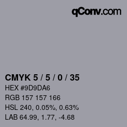 颜色代码: CMYK 5 / 5 / 0 / 35 | qconv.com
