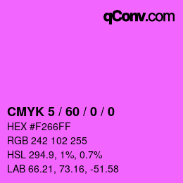 カラーコード: CMYK 5 / 60 / 0 / 0 | qconv.com