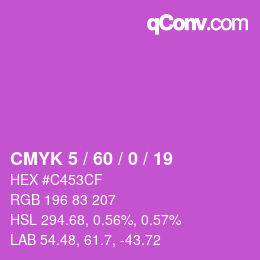 カラーコード: CMYK 5 / 60 / 0 / 19 | qconv.com