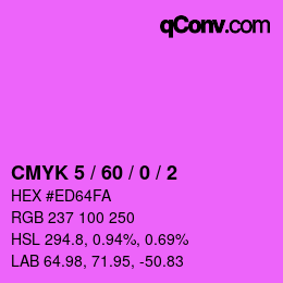 カラーコード: CMYK 5 / 60 / 0 / 2 | qconv.com