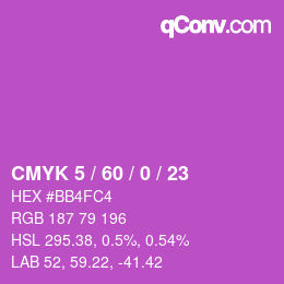 颜色代码: CMYK 5 / 60 / 0 / 23 | qconv.com