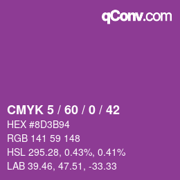 カラーコード: CMYK 5 / 60 / 0 / 42 | qconv.com