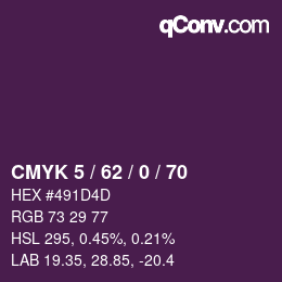 カラーコード: CMYK 5 / 62 / 0 / 70 | qconv.com