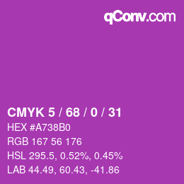 Color code: CMYK 5 / 68 / 0 / 31 | qconv.com