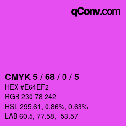カラーコード: CMYK 5 / 68 / 0 / 5 | qconv.com