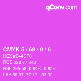 Color code: CMYK 5 / 68 / 0 / 6 | qconv.com