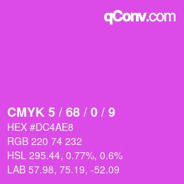 カラーコード: CMYK 5 / 68 / 0 / 9 | qconv.com