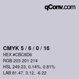 カラーコード: CMYK 5 / 6 / 0 / 16 | qconv.com