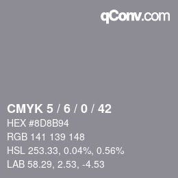 Color code: CMYK 5 / 6 / 0 / 42 | qconv.com