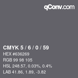 Color code: CMYK 5 / 6 / 0 / 59 | qconv.com