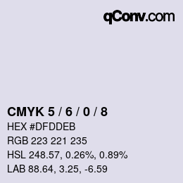 カラーコード: CMYK 5 / 6 / 0 / 8 | qconv.com
