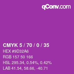 カラーコード: CMYK 5 / 70 / 0 / 35 | qconv.com
