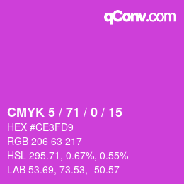 カラーコード: CMYK 5 / 71 / 0 / 15 | qconv.com