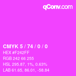 Color code: CMYK 5 / 74 / 0 / 0 | qconv.com