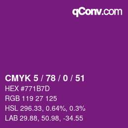 Color code: CMYK 5 / 78 / 0 / 51 | qconv.com