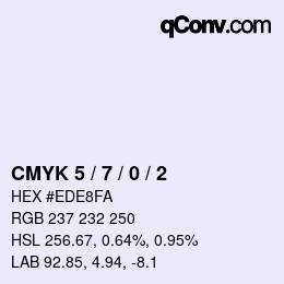 颜色代码: CMYK 5 / 7 / 0 / 2 | qconv.com