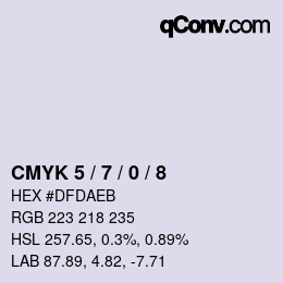 Farbcode: CMYK 5 / 7 / 0 / 8 | qconv.com