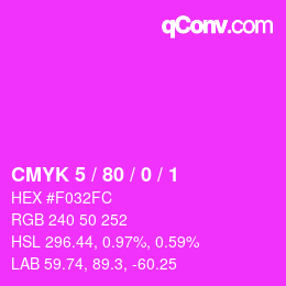 Color code: CMYK 5 / 80 / 0 / 1 | qconv.com