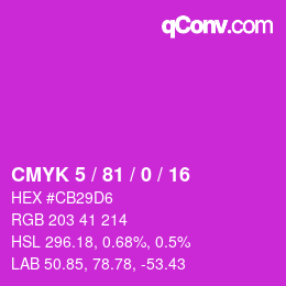 カラーコード: CMYK 5 / 81 / 0 / 16 | qconv.com