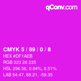 カラーコード: CMYK 5 / 89 / 0 / 8 | qconv.com