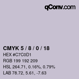 颜色代码: CMYK 5 / 8 / 0 / 18 | qconv.com