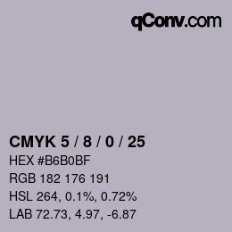 カラーコード: CMYK 5 / 8 / 0 / 25 | qconv.com