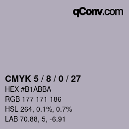 颜色代码: CMYK 5 / 8 / 0 / 27 | qconv.com