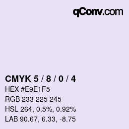 カラーコード: CMYK 5 / 8 / 0 / 4 | qconv.com