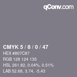 Color code: CMYK 5 / 8 / 0 / 47 | qconv.com