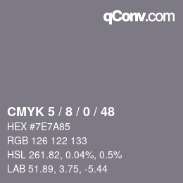 Color code: CMYK 5 / 8 / 0 / 48 | qconv.com