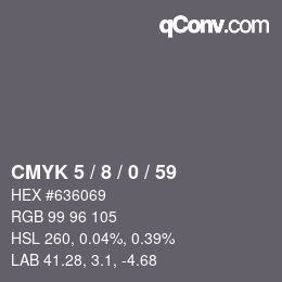Color code: CMYK 5 / 8 / 0 / 59 | qconv.com
