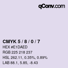 カラーコード: CMYK 5 / 8 / 0 / 7 | qconv.com