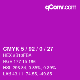 カラーコード: CMYK 5 / 92 / 0 / 27 | qconv.com