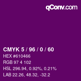 Color code: CMYK 5 / 96 / 0 / 60 | qconv.com