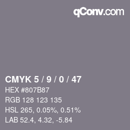 Color code: CMYK 5 / 9 / 0 / 47 | qconv.com