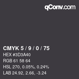 颜色代码: CMYK 5 / 9 / 0 / 75 | qconv.com