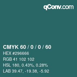 颜色代码: CMYK 60 / 0 / 0 / 60 | qconv.com