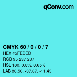 Color code: CMYK 60 / 0 / 0 / 7 | qconv.com