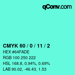 Color code: CMYK 60 / 0 / 11 / 2 | qconv.com