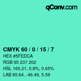 Color code: CMYK 60 / 0 / 15 / 7 | qconv.com