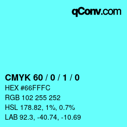 Farbcode: CMYK 60 / 0 / 1 / 0 | qconv.com