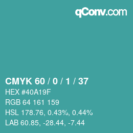 Color code: CMYK 60 / 0 / 1 / 37 | qconv.com