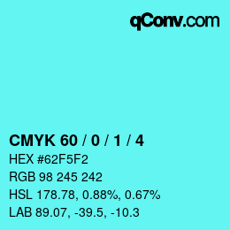 Color code: CMYK 60 / 0 / 1 / 4 | qconv.com