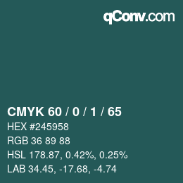 颜色代码: CMYK 60 / 0 / 1 / 65 | qconv.com